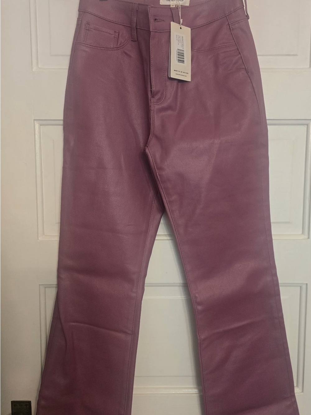 The Noli Shop Aria Coated Leather-Like Jean In Maeve Pink - Picture 3 of 3
